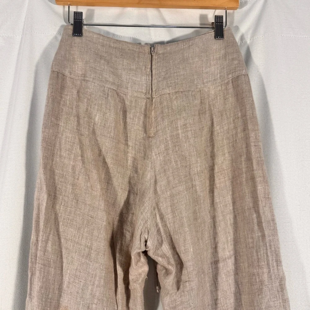 Reformation Early 2000s Lace Up Linen Wide Leg Pants